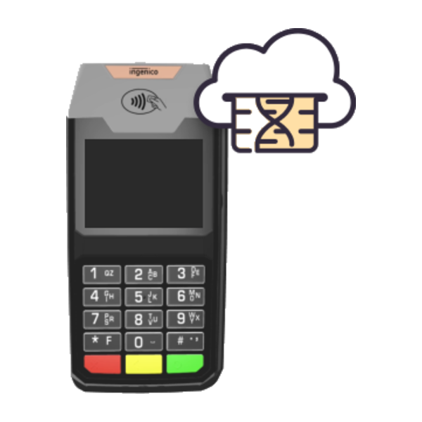 Ingenico Lane/3600 Cloud, a countertop terminal with a color touchscreen